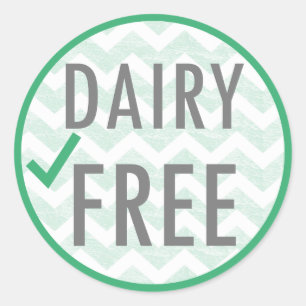 Dairy Free Food Allergy Baking Green Chevron Classic Round Sticker
