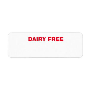 Dairy Free health concern, condition Label