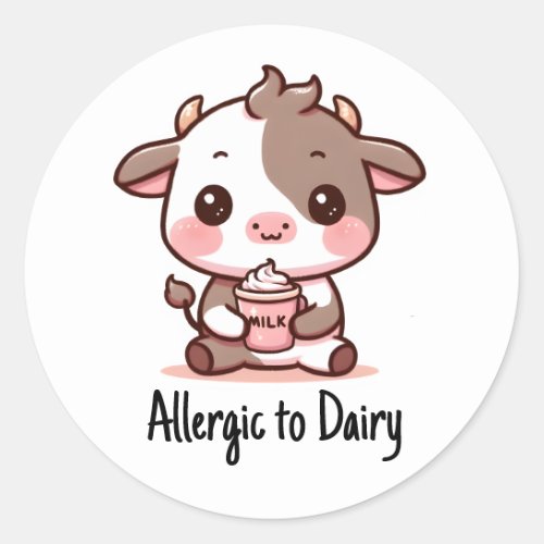 Dairy Free Kids Design Classic Round Sticker