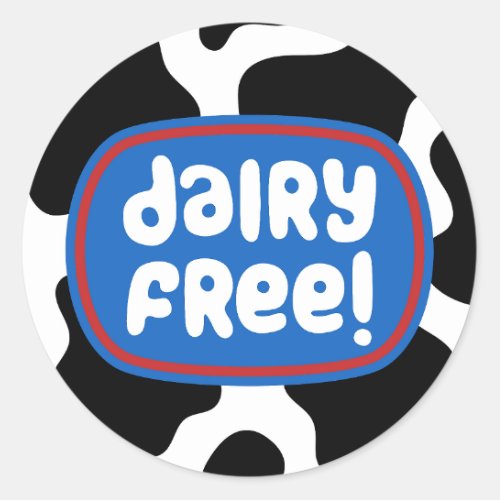 Dairy Free Labels Eat Dairy Free Classic Round Sticker