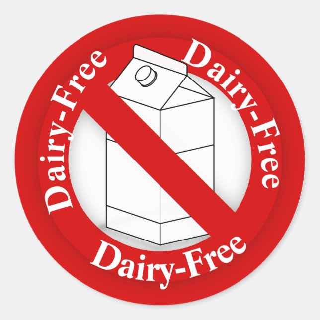 Dairy Free Red and White Product Labels (Front)