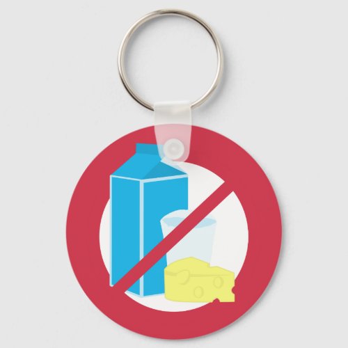 Dairy Free Red No Lactose or Dairy Allergy Alert Keychain