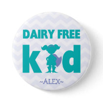Dairy Free Superhero Girl Button