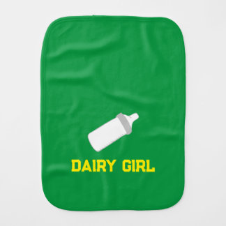 “Dairy Girl” green burp cloth