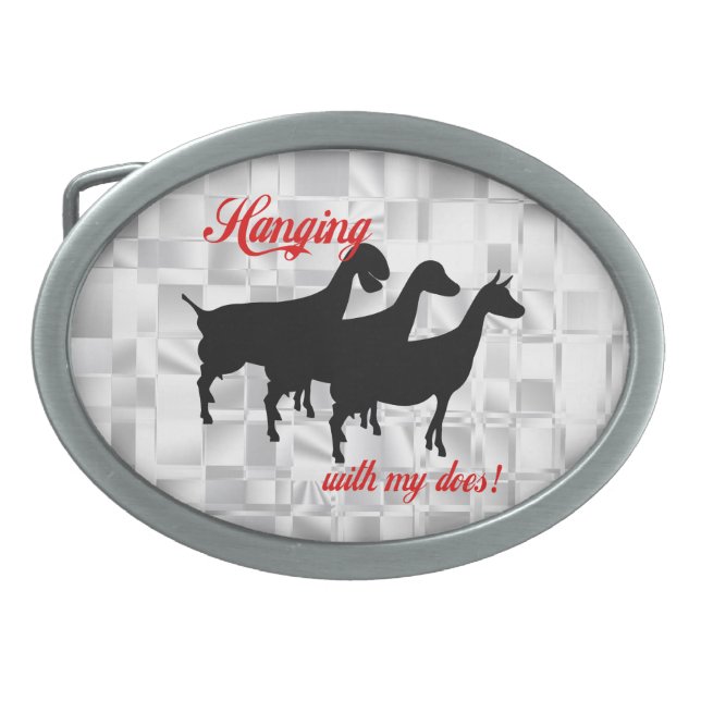 Dairy Goat Does Belt Buckle (Front)