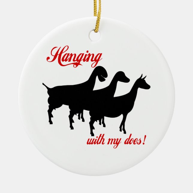 Dairy Goats Ceramic Ornament (Front)