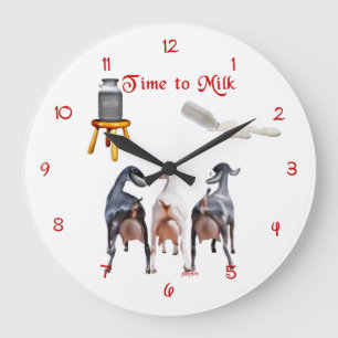 Dairy Goats Milking Wall Clock