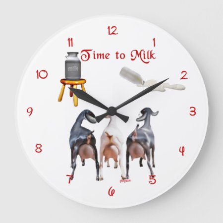 Dairy Goats Milking Wall Clock