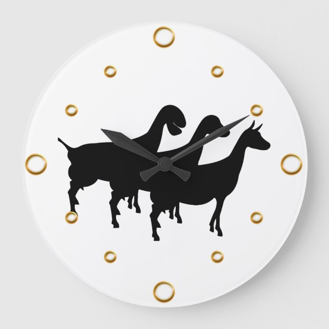 Dairy Goats Silhouette Wall Clock (Front)