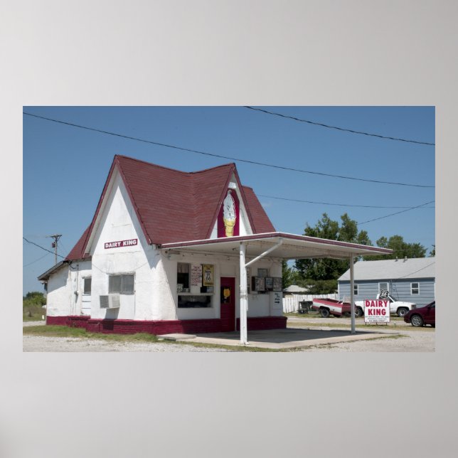 Dairy King Ice Cream Cafe, Route 66, Commerce, MO Poster (Front)
