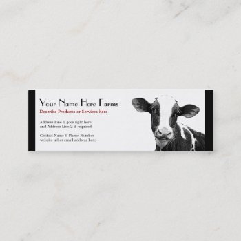 Dairy Or Holstein Cattle Ranch Mini Business Card by CountryCorner at Zazzle