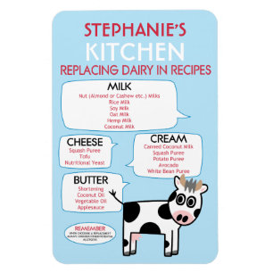 Dairy Substitutes for Baking Kitchen Chart Magnet