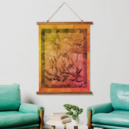 Daisies Abstract Floral Art   Hanging Tapestry