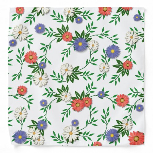 Daisies and Bachelors Buttons Bandana