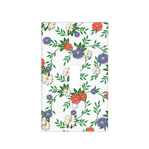 Daisies and Bachelors Buttons Light Switch Cover