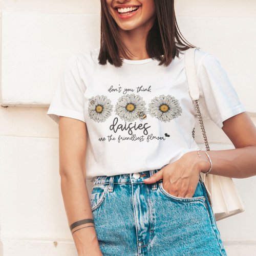 Daisies and Bee Wildflower  T_Shirt