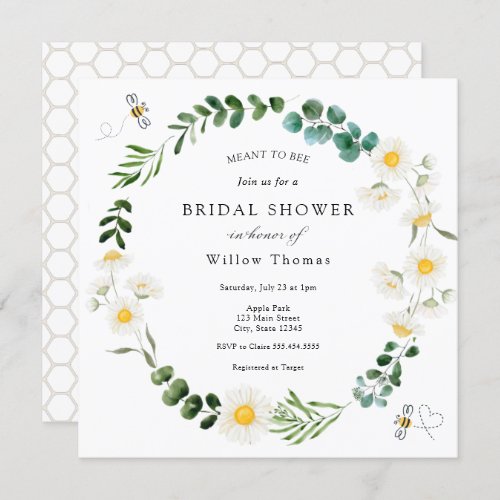 Daisies and Bees Bridal Shower Invitation