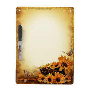 Daisies and Butterflies Dry Erase Board