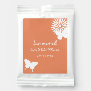Daisies and Butterflies in Coral Drink Mix