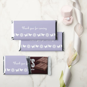 Daisies and Butterflies in Lavender Hershey Bar Favors