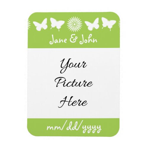 Daisies and Butterflies in Peridot Reminder Magnet