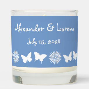 Daisies and Butterflies in Periwinkle Scented Candle
