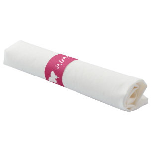 Daisies and Butterflies in Raspberry Napkin Bands