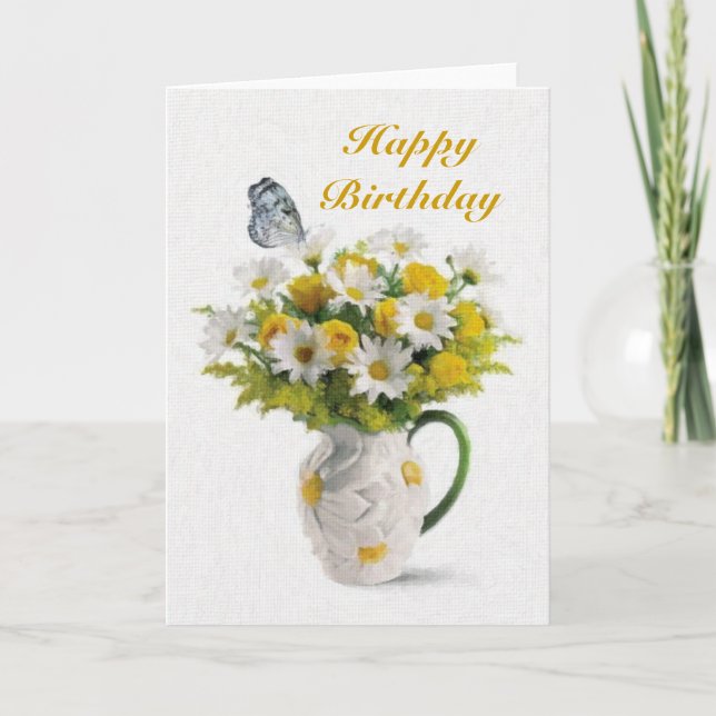 Daisies and Butterfly Card (Front)