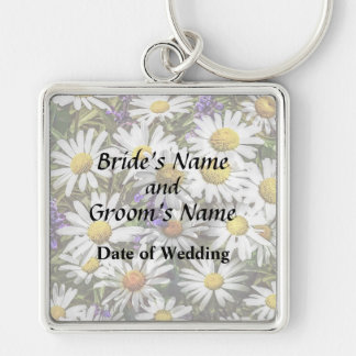 Daisies and Delphinium Wedding Products Keychain