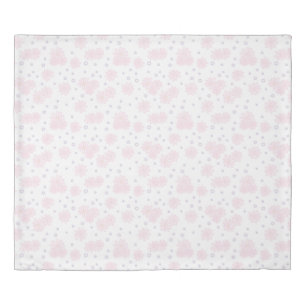 Daisies and Dots - Pastel Pink, Yellow and Purple Duvet Cover