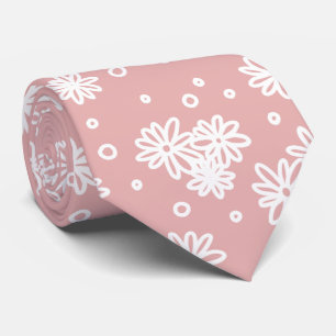 Daisies and Dots - Pink and White Neck Tie