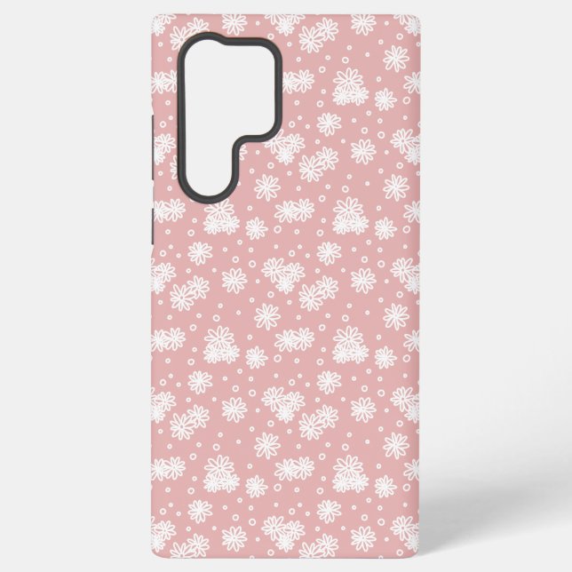 Daisies and Dots - Pink and White Samsung Galaxy Case (Back)
