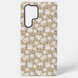 Daisies and Dots - Taupe, Black and White Samsung Galaxy S22 Ultra Case