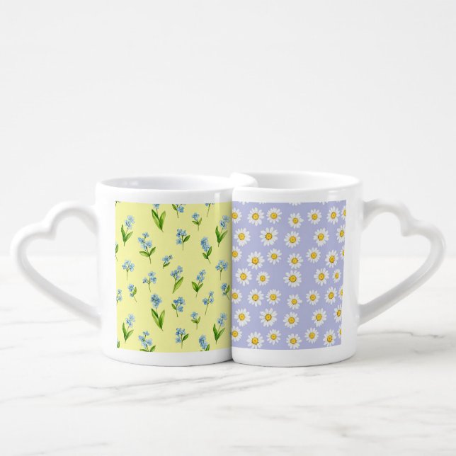 Daisies and Forget-Me-Nots, by Natasha Us   Coffee Mug Set (Front Nesting)