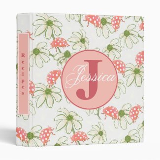 Daisies and Ladybugs recipes 3 Ring Binder