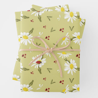 Daisies and Ladybugs Wrapping Paper