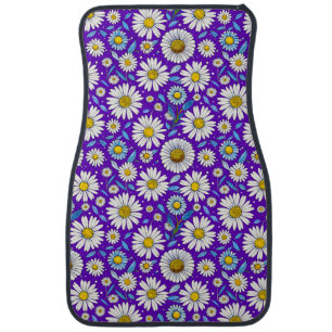 Daisies and Leaves Car Floor Mat