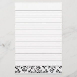 Daisies and Leaves Floral Art Lined Stationery