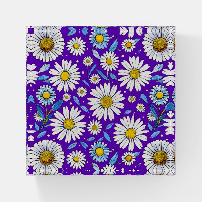 Daisies and Leaves Paperweight (Front)