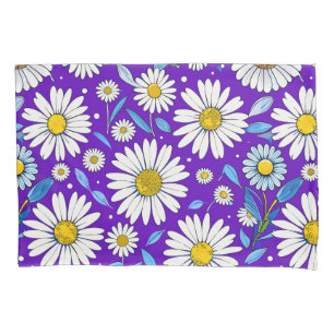 Daisies and Leaves Pillow Case