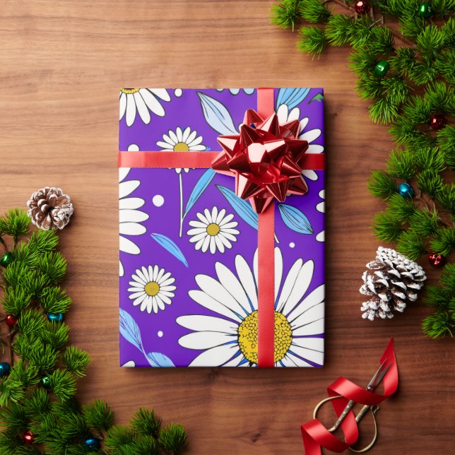 Daisies and Leaves Wrapping Paper (Holiday Gift)