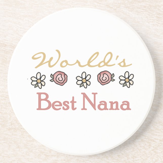 Daisies and Roses Best Nana Gifts Drink Coaster (Front)