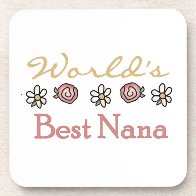 Daisies and Roses Best Nana Gifts Drink Coaster (Front)