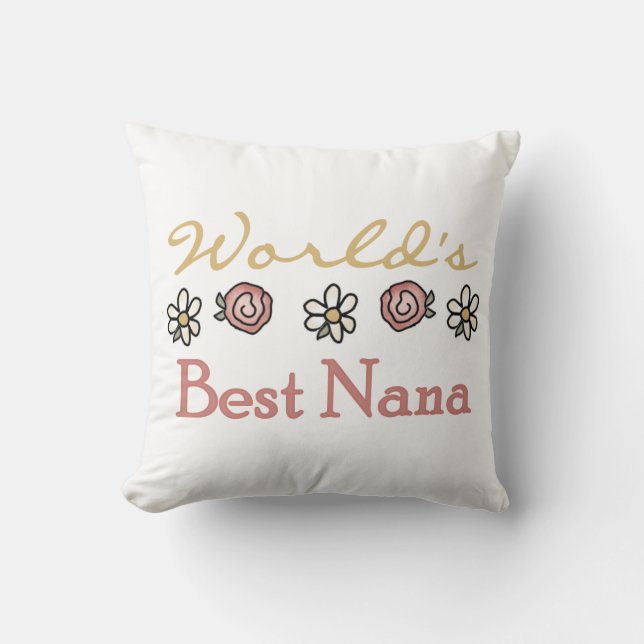 Daisies and Roses Best Nana Gifts Throw Pillow (Front)