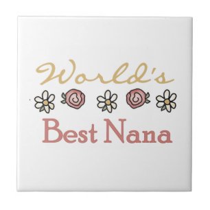 Daisies and Roses Best Nana Gifts Tile