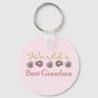 Daisies and Roses World's Best Grandma Keychain