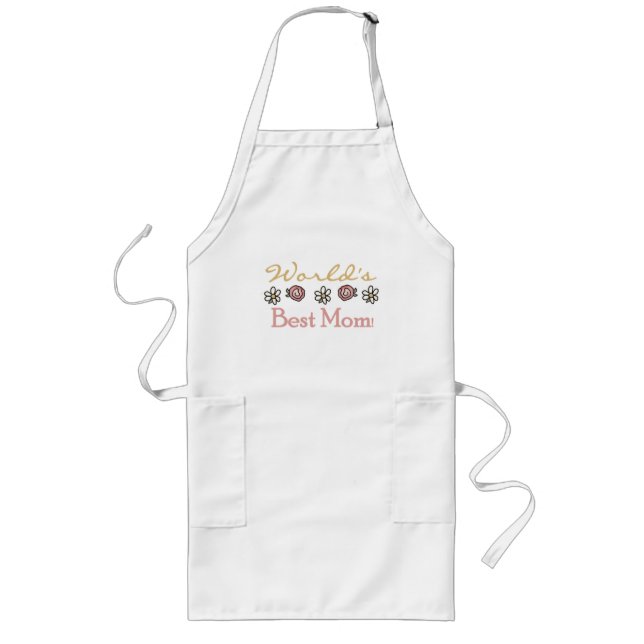 Daisies and Roses World's Best Mom Long Apron (Front)