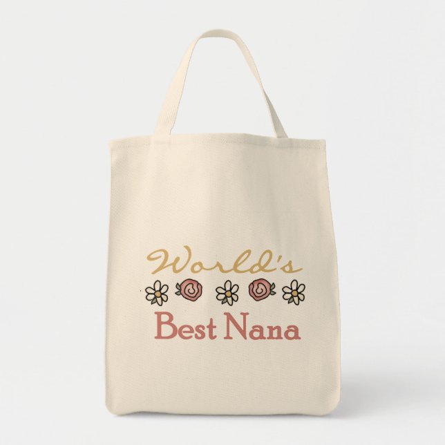 Daisies and Roses Worlds Best Nana Tote Bag (Front)