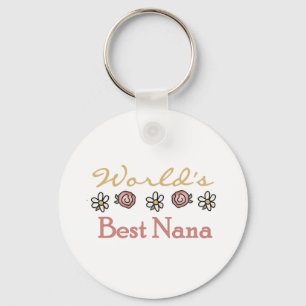 Daisies and Roses World's Best Nana Tshirts Keychain