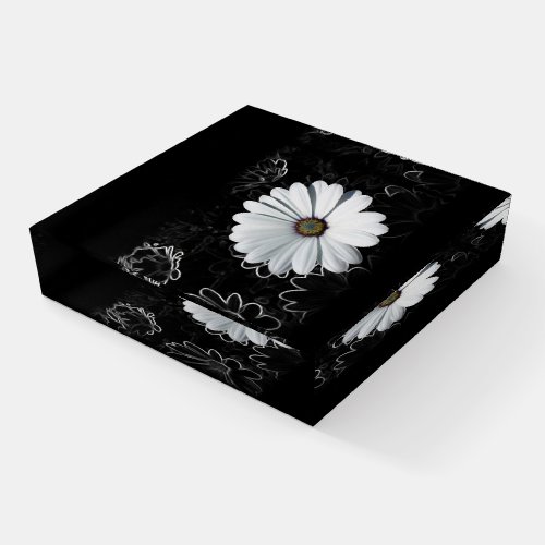 Daisies and shades of gray paperweight